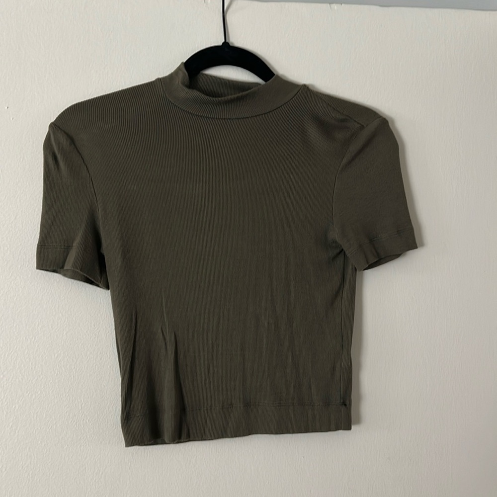 Babaton green cropped t-shirt